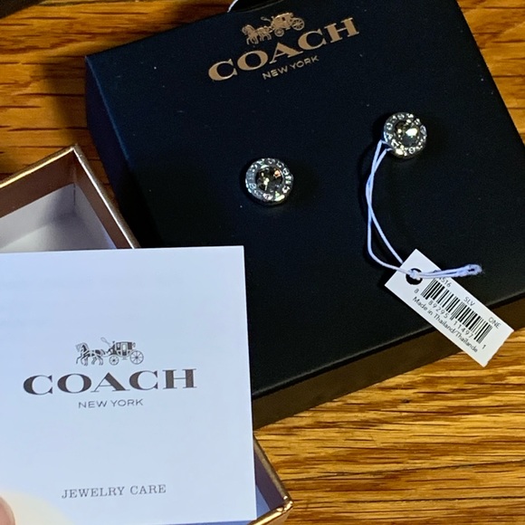 COACH Open Circle Stone Strand Earrings - Picture 7 of 8